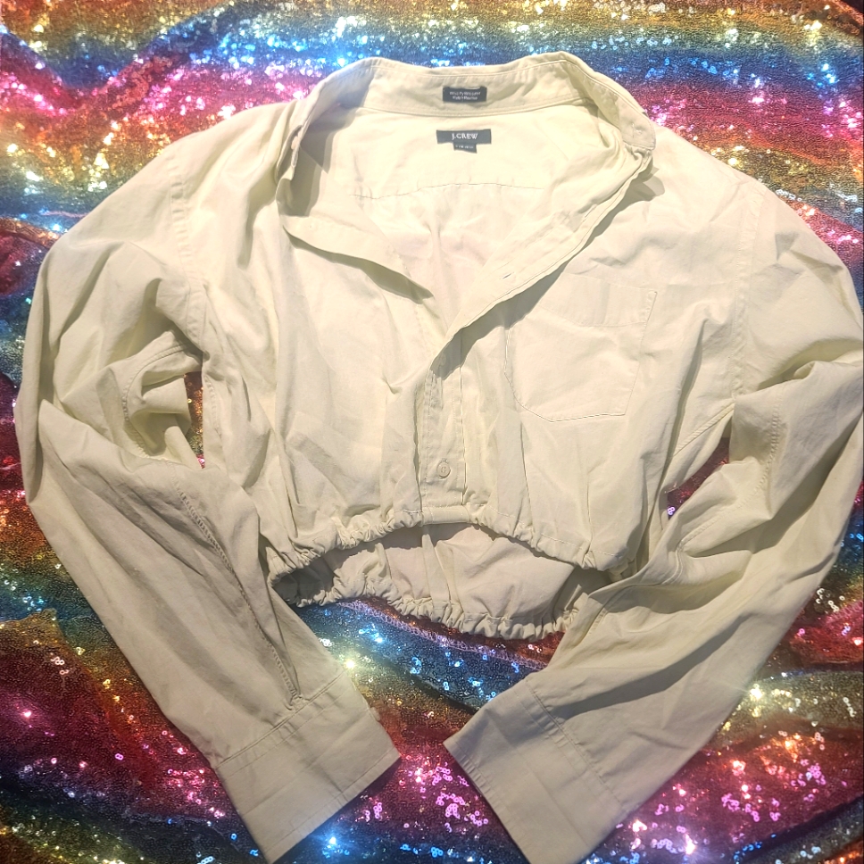 J. Crew Cropped Button-Down Long Sleeve. Cowgirl Style Size Large